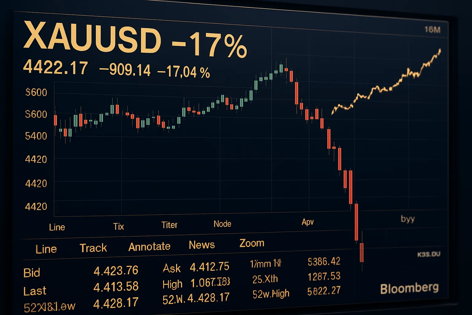 Gold XAUUSD crash 17 percent March 2026